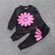 thumbnail image 5 of Sudadera Para Niños Pequeños Niños Bebés Niños Estampado De Margaritas Jersey Tops Pantalones De Pétalos Conjunto Trajes Negro Odeerbi  LM103-659, 5 of 7