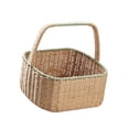 thumbnail image 3 of Ximing Handwoven Storage Basket Bath Organizer for Tabletop Nursery Vegetable Bread light green, 3 of 10