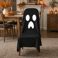 thumbnail image 5 of Halloween Chair Covers, Black Ghost Print Stretch Slipcovers for Dining and Office Chairs, Washable Party Decorations for Home Restaurant Cafe, 5 of 5