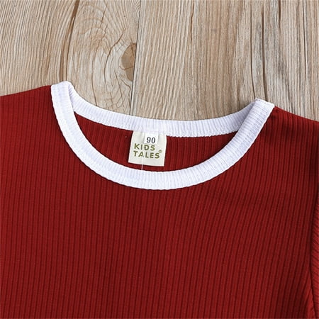 

Aayomet Baby Boys Girls Cotton Ribbed Summer Colour Block Short Sleeve Romper Juniors Tops for Teen Girls Red 18-24 Months
