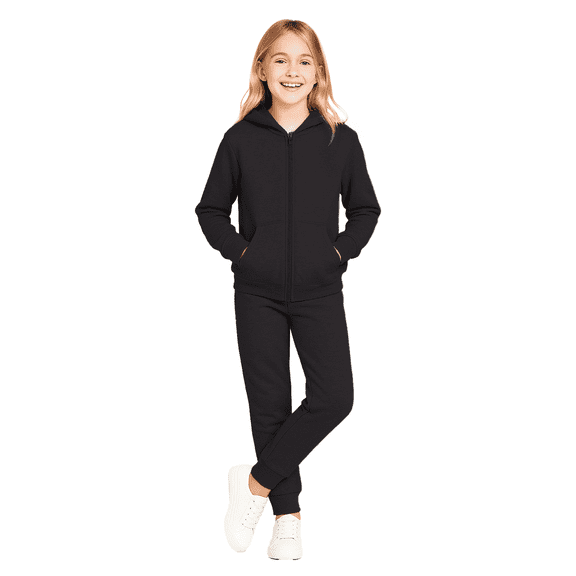 Coney Island Girls Sweatsuit Set - 2 Piece Cozy Soft Fleece Zip Up Hoodie and Girls Joggers Set (Size: 7-16)