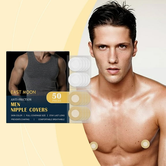 Nipple Covers for Men – 50Pcs– Nipple Covers for Men Anti-Chafing Protector Nipple Tape Men Pasties Covers Sticker for Running Sports