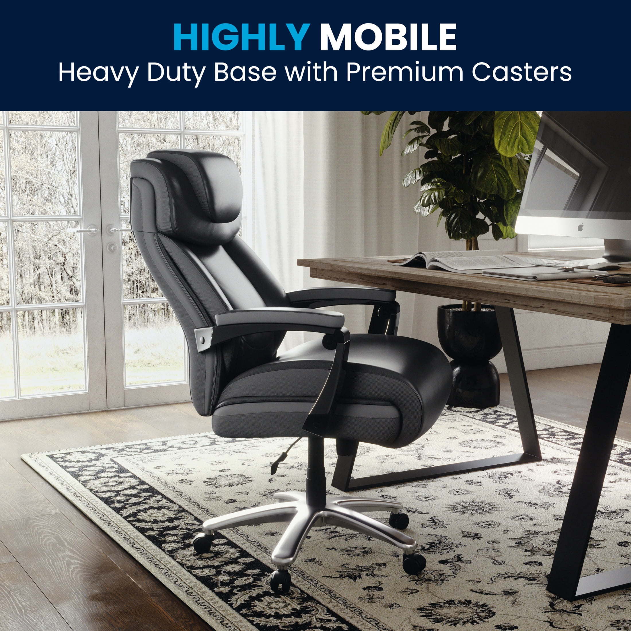 Flash Furniture Hercules Series Big & Tall Ergonomic LeatherSoft Office Chair, Black