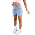 thumbnail image 2 of WQNVRNR Girls Denim Shorts- Casual Summer Elastic Waist Fashion Short with Pockets Blue Size 8, 2 of 6