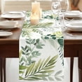 thumbnail image 3 of Table Runners 60 Inches Long Dress Scarves, Green Leaves Farmhouse Kitchen/Dining Table Runner, Small Coffee Tablerunners, Summer Botanical Farmhouse Watercolor Leaf 13x60 Inch, 3 of 9