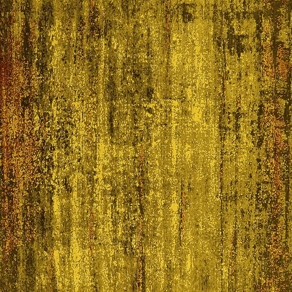 Ahgly Company Machine Washable Indoor Square Oriental Yellow Industrial Area Rugs, 6' Square