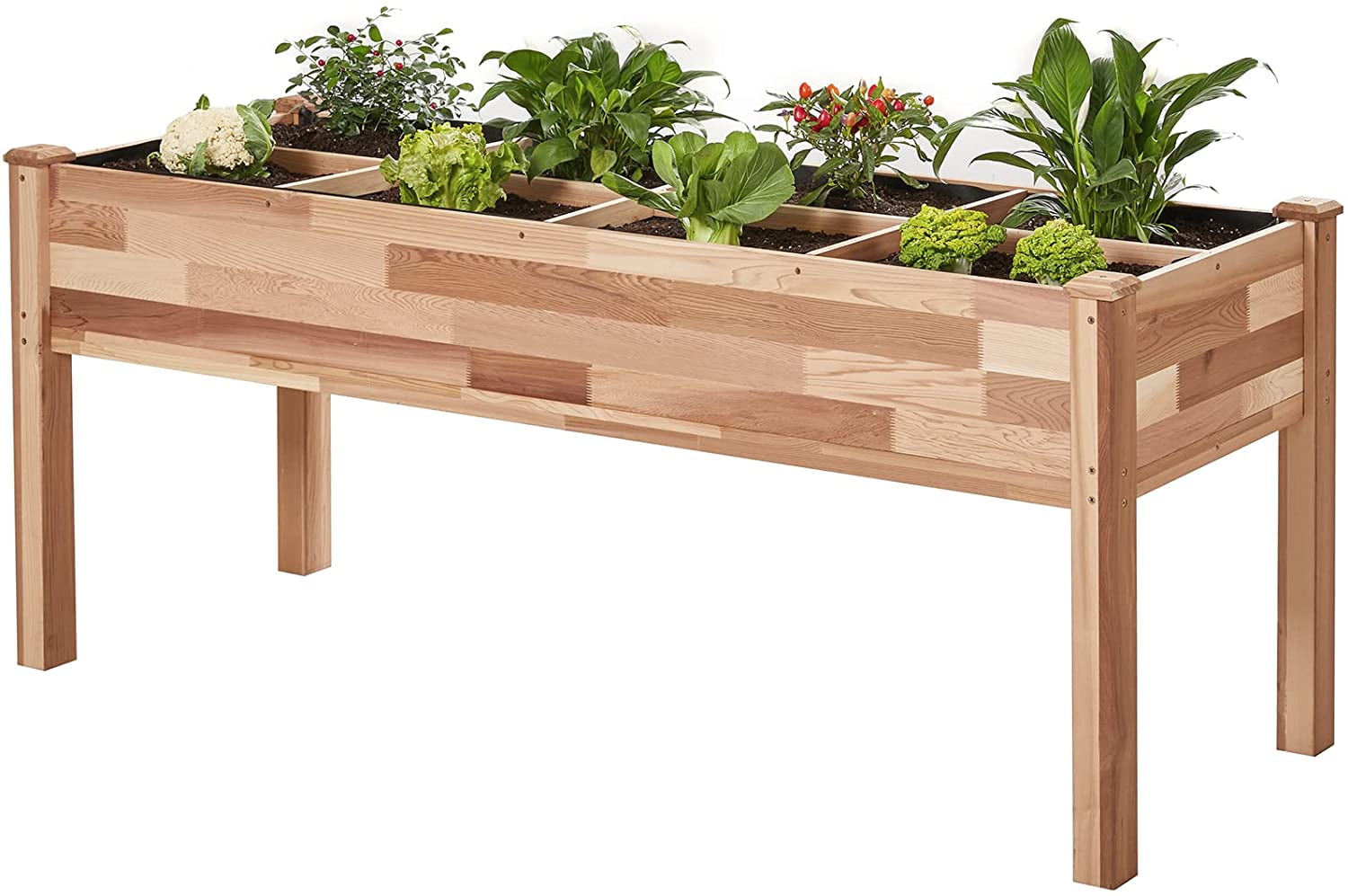 Flowers & Succulents 95 X 49 X 10H - Grow Fresh Vegetables Beautiful Elevated Garden Bed for Your Yard and Home Gardening Herb Gardens CedarCraft Raised Cedar Garden Bed No Tools Required. 