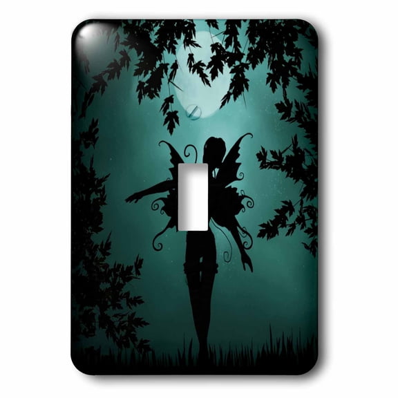 3dRose, Lovely Fairy Silhouette With Full Moon, single toggle switch