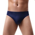 thumbnail image 1 of Uinagy Men's Solid Color Comfortable Breathable Sweat-Absorbent Ice Silk Briefs, 1 of 7