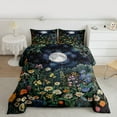 thumbnail image 2 of Manfei Adults Colorful Flowers 3 Pieces Queen Comforter Set,Bohemian Theme Ultra Soft Bedding Sets,Starry Sky Moon Bedding Comforter Set Breathable,Luxury Bedroom Decor,Reversible, 2 of 8