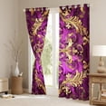 thumbnail image 3 of Manfei Retro Damask Print Blackout Curtains Set of 2 (38x54 Each),Vintage Baroque Flower Curtains and Drapes,Gold Purple Living Room Curtains For Men Women,Super Cozy Room Decor, 3 of 6