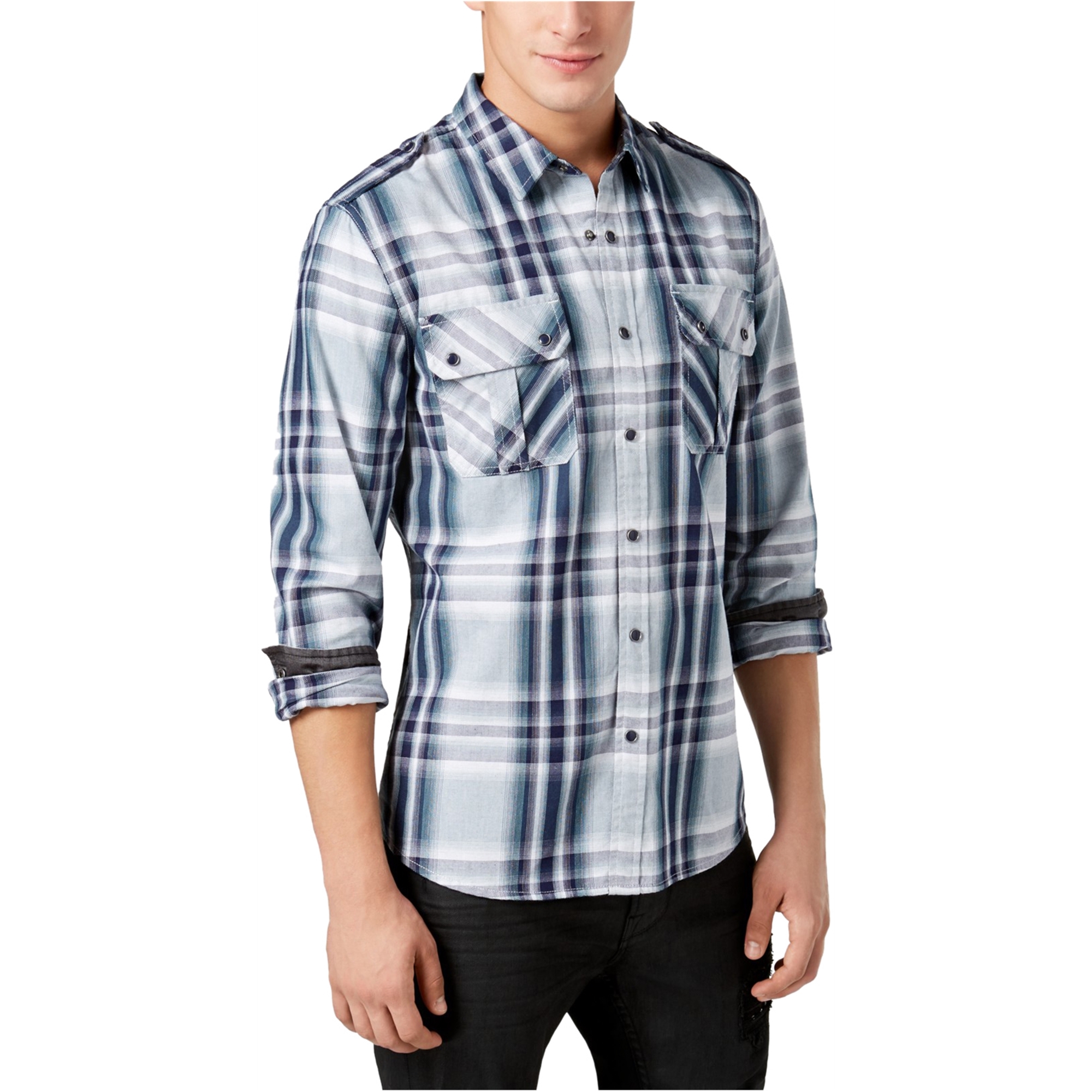 GUESS Guess Mens Dual Pocket Button Up Shirt