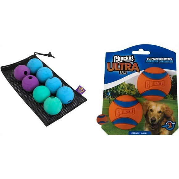 ERDS-Fetch Balls + Chuckit! Ultra Ball (2.5 Inch), Medium | Dog Fetch Toy Bundle
