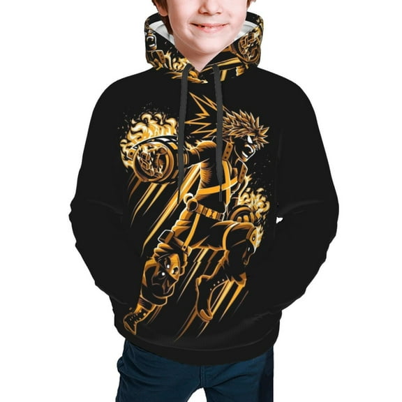 My Hero Academia Bakugo Katsuki Kids' Hoodie 3d Print Sweatshirt Soft Pullover Hooded With Big Pockets For Boys Or Girls Small