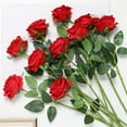 thumbnail image 2 of Zukuco 12PCS Artificial Rose Flowers with Long Stem Fake Silk Red Rose Real Touch for Wedding Date Anniversary Mother's Day Decorations, 2 of 6