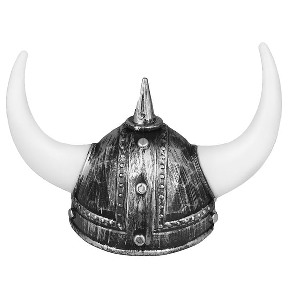 Horned Viking Lightweight Foam Viking Hat Halloween Themed Party Dress-up Hats (Silver One Size)