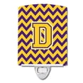thumbnail image 1 of Carolines Treasures CJ1041-DCNL Letter D Chevron Purple & Gold Ceramic Night Light, 1 of 1