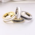 thumbnail image 4 of HIJONES Women's Stainless Steel Cubic Zirconia Inlay Edge Rotatable Half Eternity Ceramic Ring Anxiety Relax Turnable Finger Band Gold Black Size 8, 4 of 5