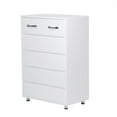 thumbnail image 2 of 6 Drawer Chest with Curved Metal Handle, White, 2 of 5