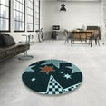 thumbnail image 4 of Ahgly Company Machine Washable Indoor Rectangle Transitional Deep-Sea Green Area Rugs, 3' x 5', 4 of 7