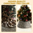 thumbnail image 5 of Blazezo 24in Christmas Tree Collar, Rattan Tree Skirt, Farmhouse Decor with Cord Cut-Out, Easy Assembly Water Hyacinth Base Cover for Holiday Home Decoration, 5 of 9