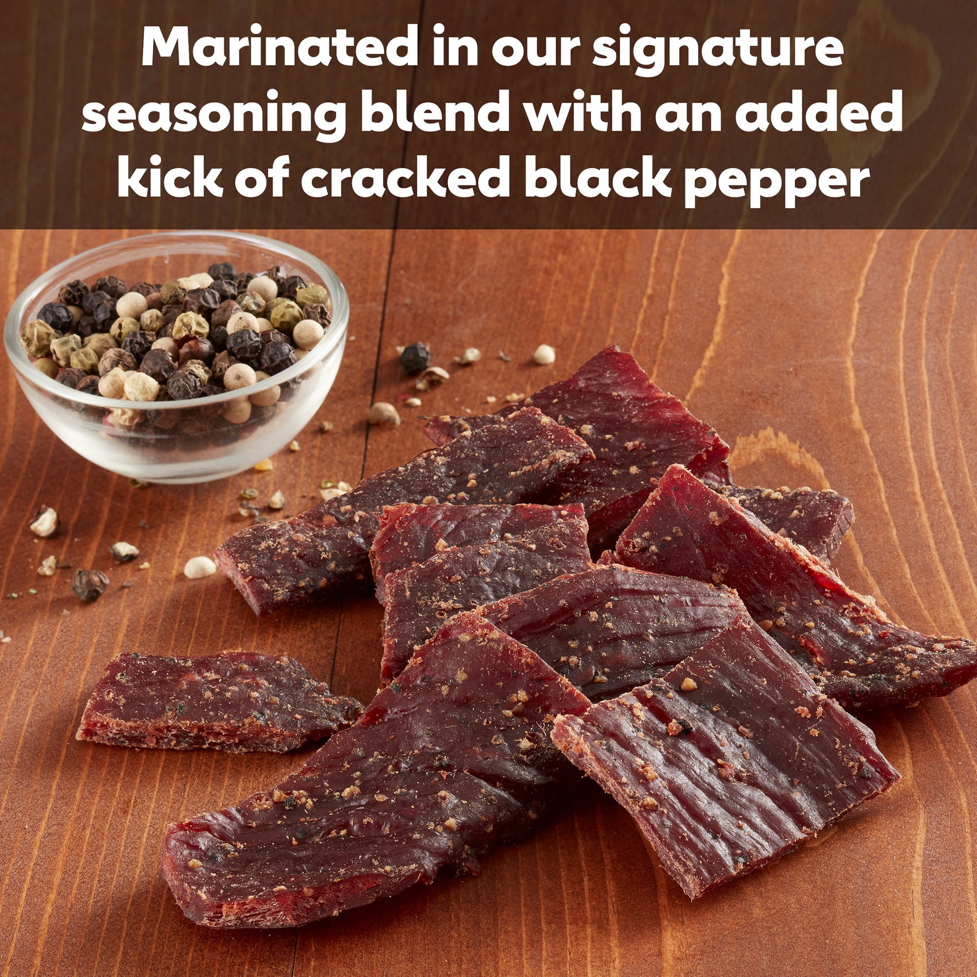 (8 pack) Jack Link’s Beef Jerky, Peppered, Made with 100% Beef, 9g of Protein per Serving, 5 Ounce, Resealable Bag
