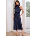 thumbnail image 2 of Vestido LUNAMODA 2025 - Verano, satinado, elegante, formal, azul marino, 2 of 6