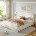 thumbnail image 6 of EnHomee Full Size Cloud Bed Frame with Headboard Boucle Bed Frame with Rounded Corner, White, 6 of 7