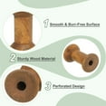 thumbnail image 3 of Wooden Empty Spools Unfinished Wood Thread Spools Fit for Embroidery Sewing Machines Crafts Wire Weaving Bobbins Brown 2"x1.2", 3 of 6