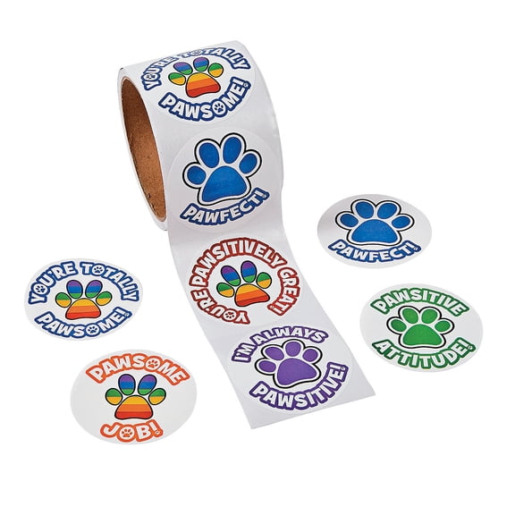 Paw Print Roll Stickers - Stationery - 1 Piece