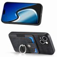 thumbnail image 2 of Retro Skin-feel Ring Card Wallet Case For iPhone 15, 2 of 5