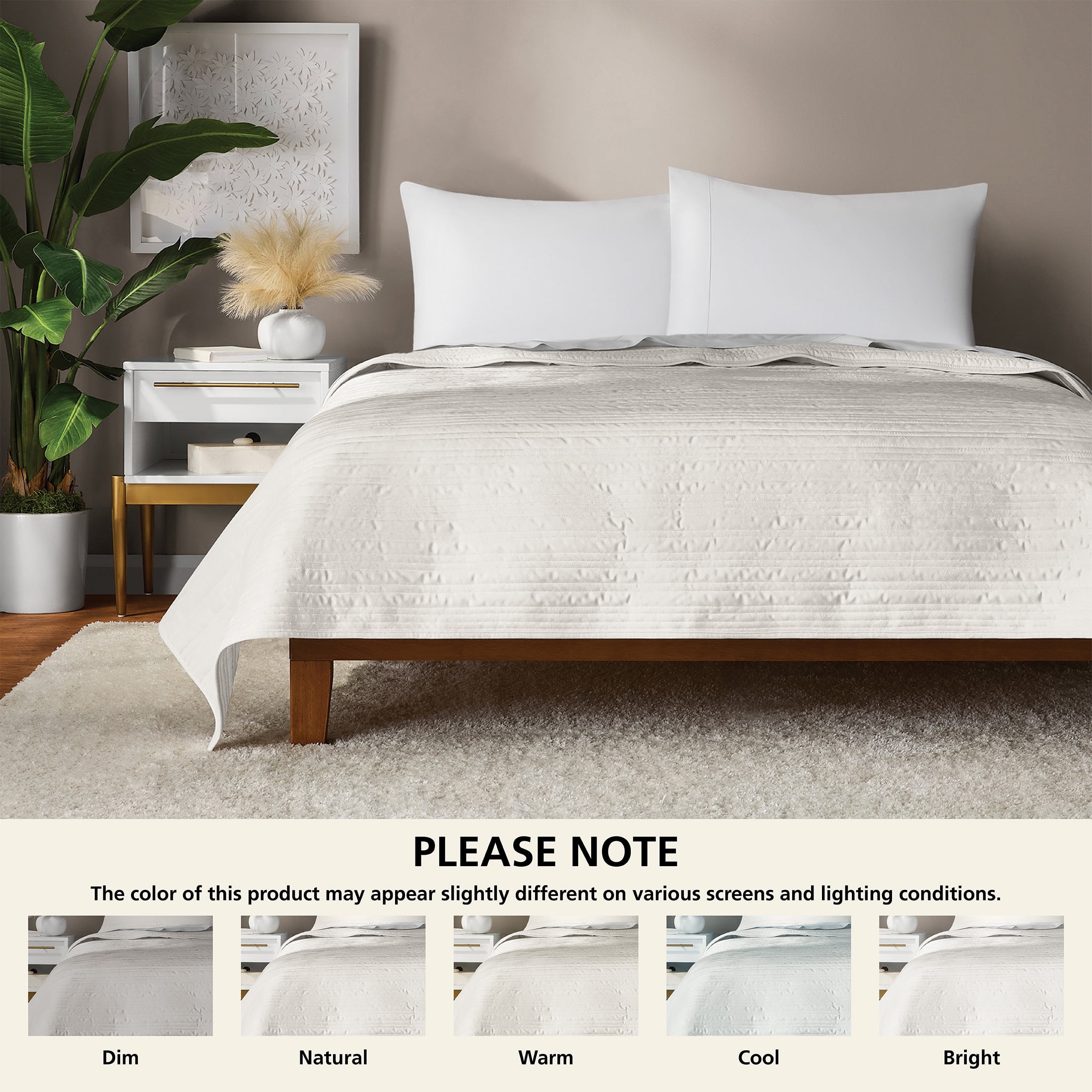 Mainstays Soft Velvet Quilt, King, Off-White, Soft & Cozy Bedding