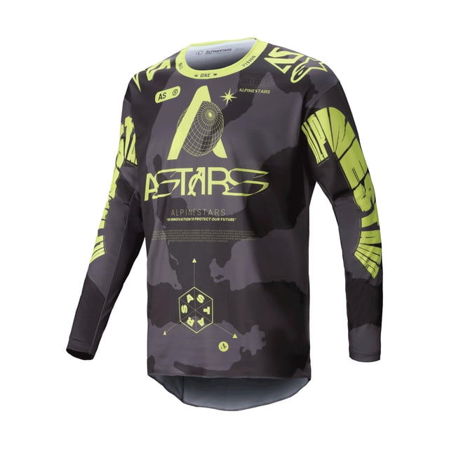Jersey Alpinestars Racer Hollow Camo Oscuro/Amarillo Fluo Md