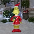 thumbnail image 2 of Gemmy 4' Christmas Airblown Inflatable Dr. Seuss Grinch with Candy Cane, 2 of 2