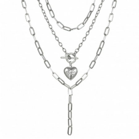 

Whigetiy Gothic Punk Style Chunky Chain Multi Layered Necklace for Women Girls Heart Shaped Pendant Hip Hop Metal Choker Jewelry