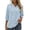 Sky Blue, variant on Women's Casual 3/4 Sleeve Henley V-Neck Button Up Pleated Back Blouses Swiss Dot Blouse Tops T-Shirts