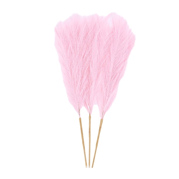 Matsuzay 3 unids/set Boho decoración Artificial Pampas Reed para no derramamiento y decoración del hogar duradera Downy Decoración del hogar Rosa claro