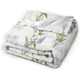 thumbnail image 2 of Watercolor Lavender Flowers Throw Blanket Ultra Soft Warm All Season Decorative Fleece Blankets for Bed Chair Car Sofa Couch Bedroom 50"X40", 2 of 6