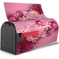 thumbnail image 2 of Pink Floral Mailbox Cover, Flowers Romantic Love Mailbox Covers Magnetic Mail Wraps Post Garden Decorations 21x18 in, 2 of 6