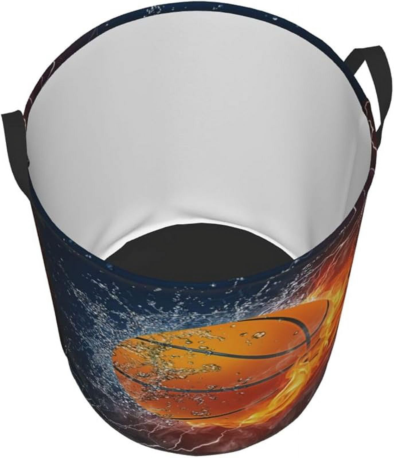 Sport Basketball Ball Round Laundry Hamper Storage Basket Toys Clothes Organizer Bin For Home Bathroom Bedroom Dorm Nursery