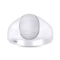 thumbnail image 2 of AFFY Men's Signet Band Ring Brush Finished On Top 10k White Gold, Ring Size-11, 2 of 4