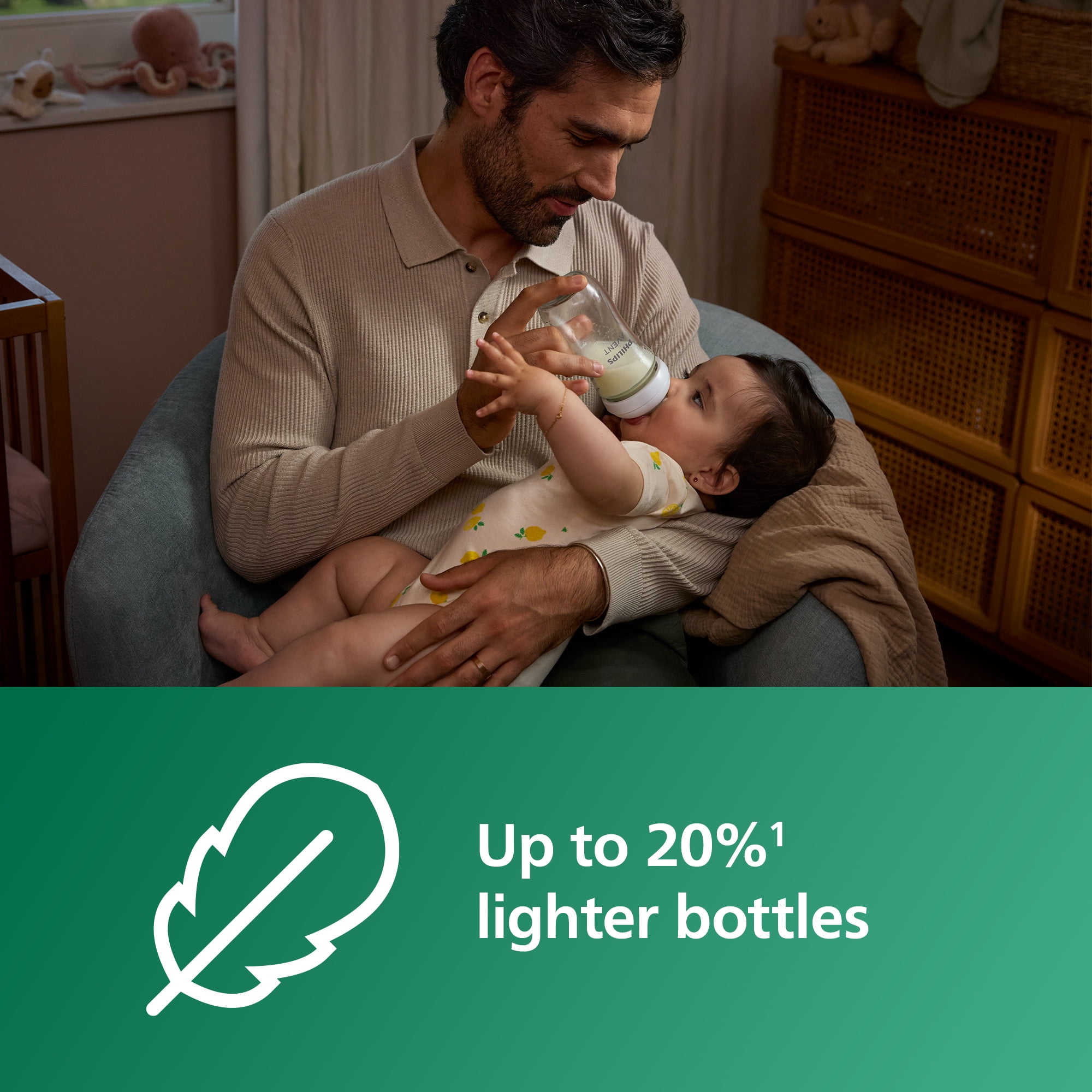 Philips Avent Natural Glass Baby Bottles with Natural Response Nipples (Medium Flow, Flow 3), 8oz, 2-Pack, SCY916/02