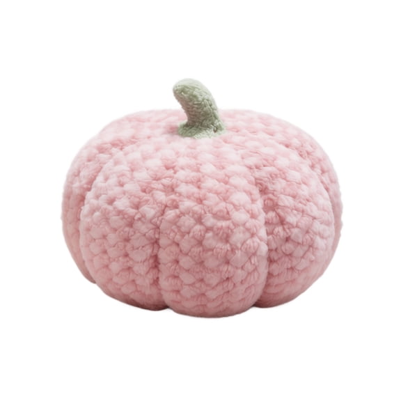 Pumpkin Throw Pillow, Fluffy Sherpa Pink 11.0 inch Soft Cute 1 Pack, Halloween Home Decor Plush Stuffed Ornament for Bedroom Living Room Party Festival Decoration