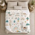 thumbnail image 5 of Llamas Rainbows Cactus and Mountain Pattern, Cute Boho Animal Art for Llama Lovers, Birthday Gift, Soft Flannel Blanket for Bedroom and Lounge, Fresh Home Decor, 5 of 9
