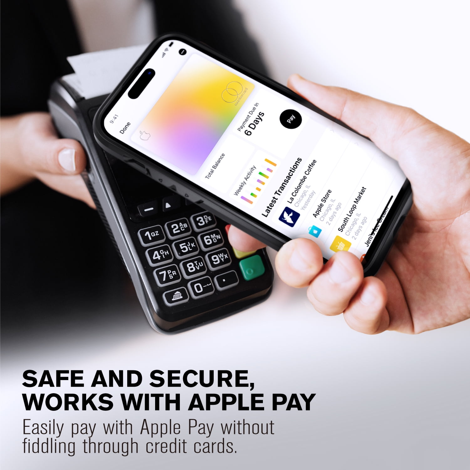 VENA vCommute Wallet Case Compatible with Apple iPhone 15 (6.1"), (Military Grade Drop Protection) Flip Leather Cover Card Slot Holder with Kickstand - Slate Black