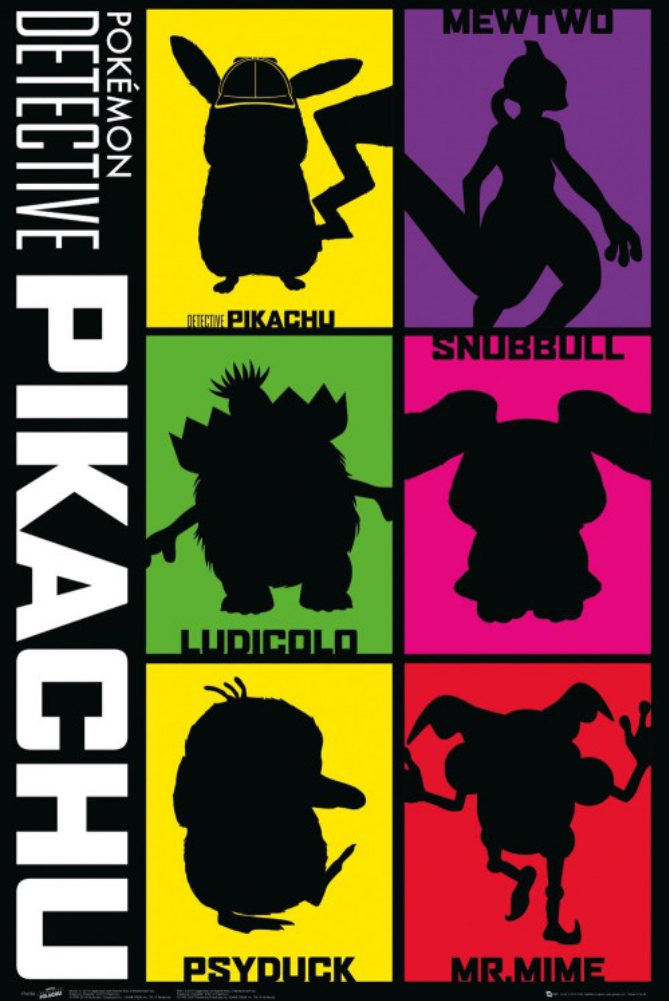 Pokemon: Detective Pikachu - Movie Poster (Character Grid) (Size: 24' X 36') (Clear Poster Hanger)