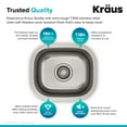 thumbnail image 5 of KRAUS Premier 15-inch 18 Gauge Undermount Single Bowl Stainless Steel Kitchen Bar Sink, 5 of 9