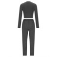 thumbnail image 5 of clear 50% off Usmixi Womens 2 Piece Outfits Cropped Pullover Tops 2 Piece Sets for Women Sexy Slim Fit High Waist Yoga Legging Pants Lounge Sets Workout Sports Long Sleeve Tops Suits, 5 of 6