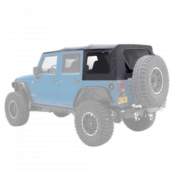 KarParts360 For Jeep Wrangler/Wrangler JK 2018 Soft Top | 4-Door | Black Diamond | Marine Grade Durable Vinyl | With Tinted Windows