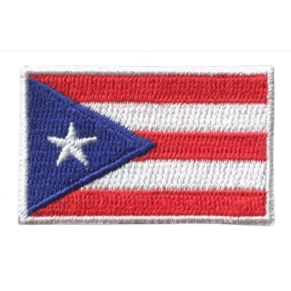 Puerto Rico Country MINI Flag 1.8"W x 1.102"H Patch (Not an Iron-on Patch)